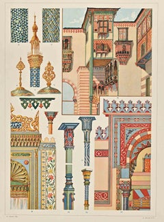 Motifs décoratifs - Styles arabes - Chromolithographie d'Andrea Alessio 