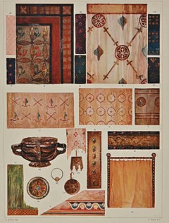 Antique Decorative Motifs - Byzantine Styles - Chromolithograph by Andrea Alessio 