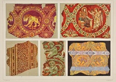 Antique Decorative Motifs - Byzantine Styles - Chromolithograph by Andrea Alessio 