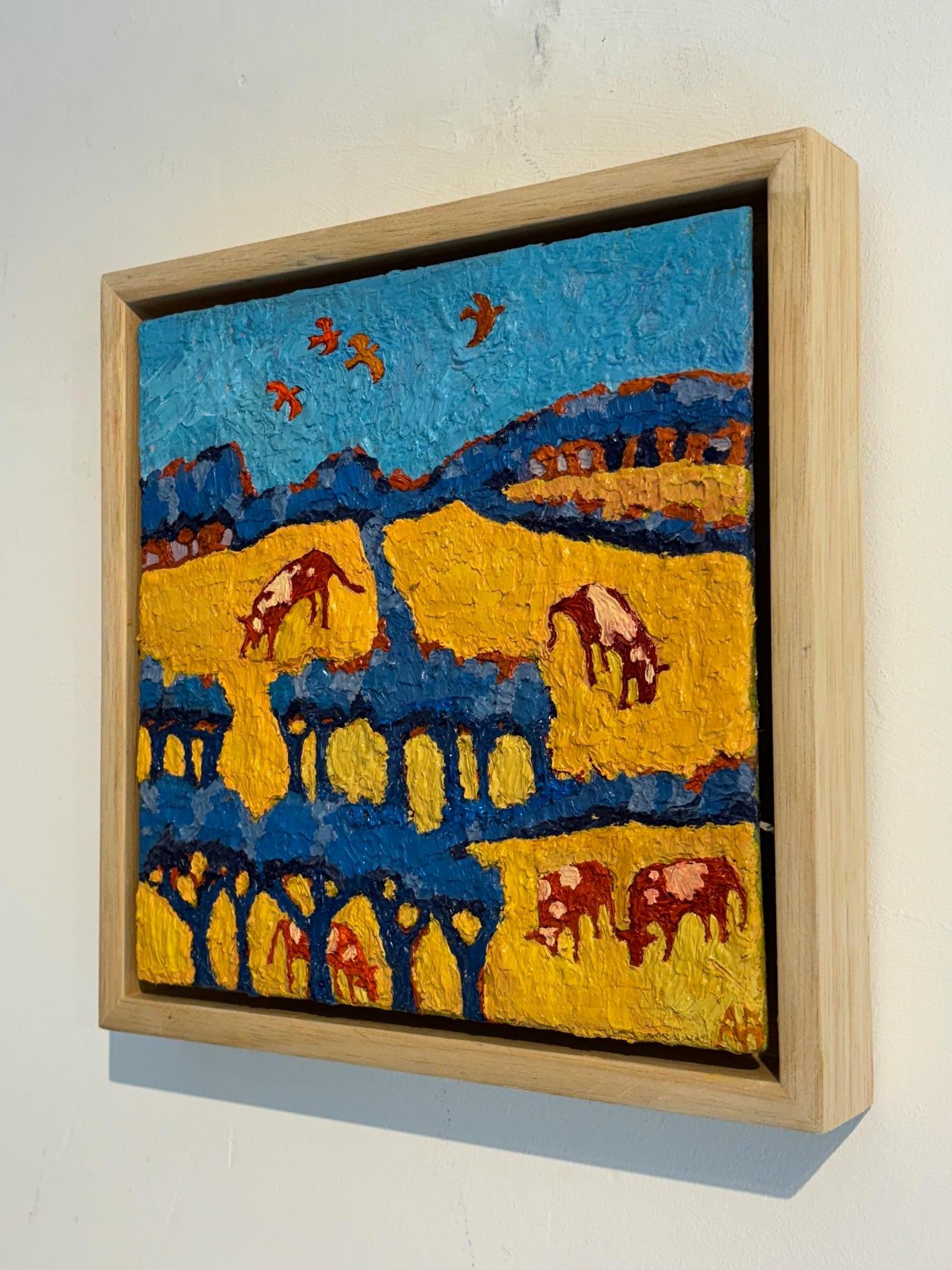 Dieses außergewöhnliche Kunstwerk ist derzeit in der Signet Contemporary Art Gallery und online ausgestellt und zu verkaufen.

Cow Bluebells ist eine reizvolle Feier der Landschaft, in der Andrea Allen meisterhaft ein Gleichgewicht zwischen