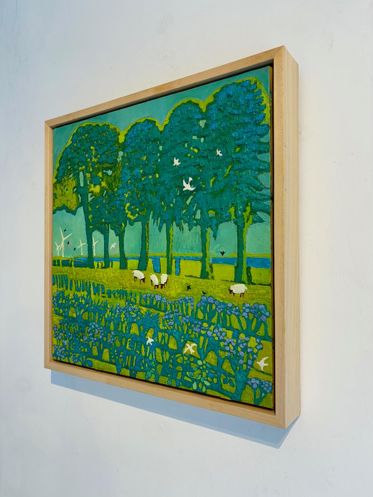 Tree Bathing - Original-Landschaftskunstwerk - zeitgenössisches Ölgemälde (Impressionismus), Painting, von Andrea Allen