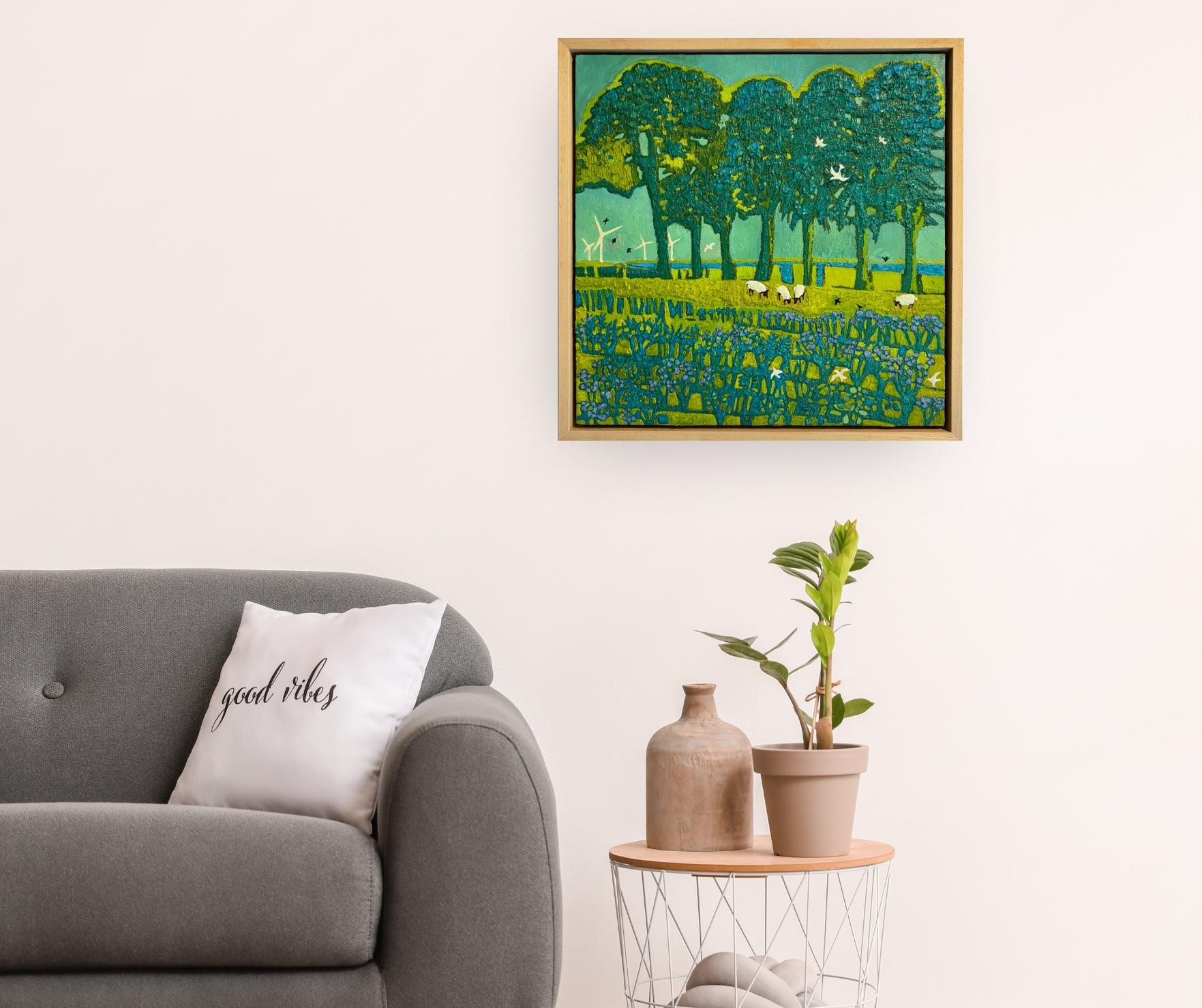 Tree Bathing - Original-Landschaftskunstwerk - zeitgenössisches Ölgemälde im Angebot 1