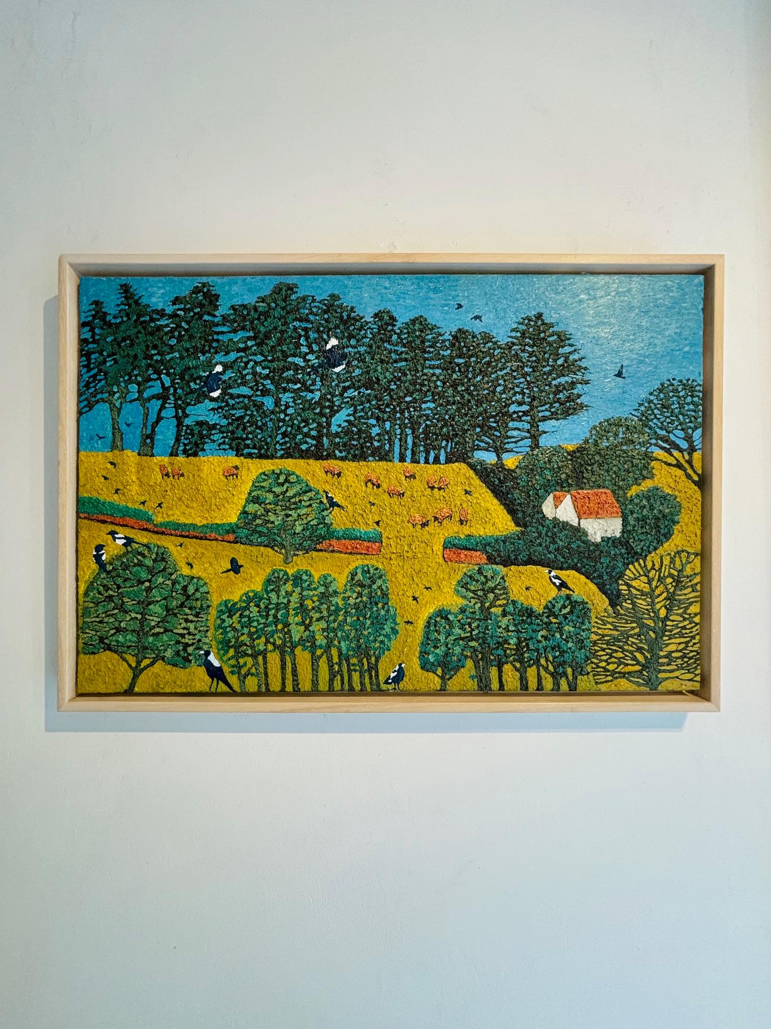 Tree Talks - original landscape artwork -contemporary impressionist oil painting (Schwarz), Landscape Painting, von Andrea Allen