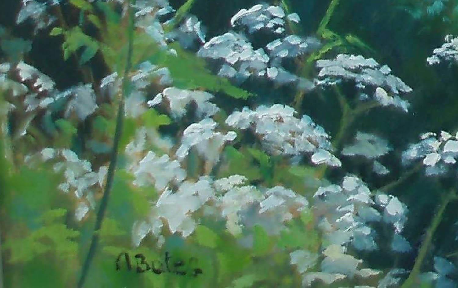 Perejil de vaca en mayo - Painting Naturalista de Andrea Bates