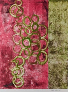 Disclosed II, monotipo en color firmado artista abstracto de renombre Andrea Belag Enmarcado