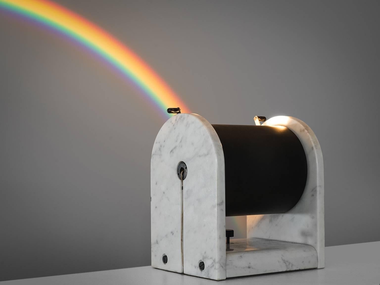 Lamp 'Arc en Ciel', in marble, glass and metal by Andrea Bellosi for Studio Alchimia, Italy, 1979. 

Stunning light with marble base. This exceptional lamp creates an extraordinary light pattern. Due the halogen light and prism, this light creates