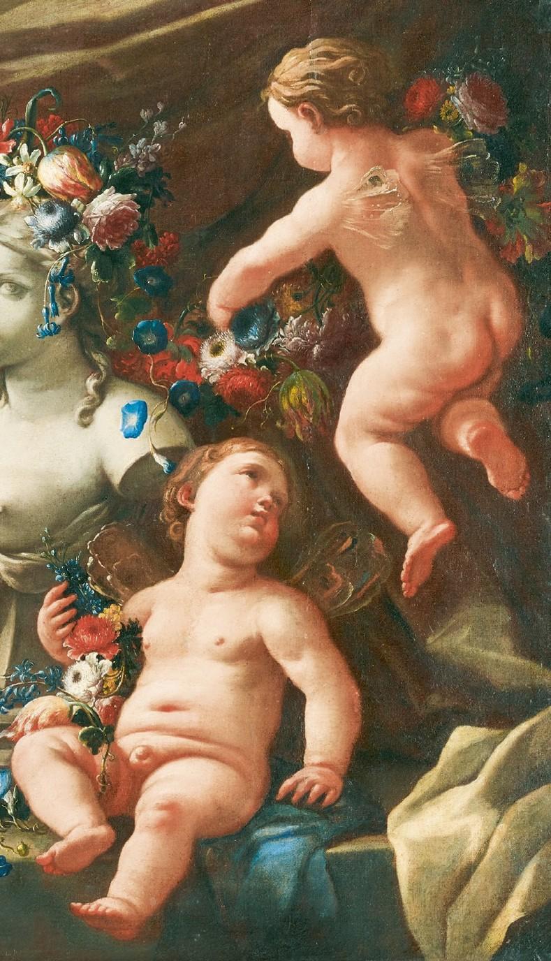18th Century Baroque Andrea Belvedere & Nicola Vaccaro Allegory of Sculpture Oil 2