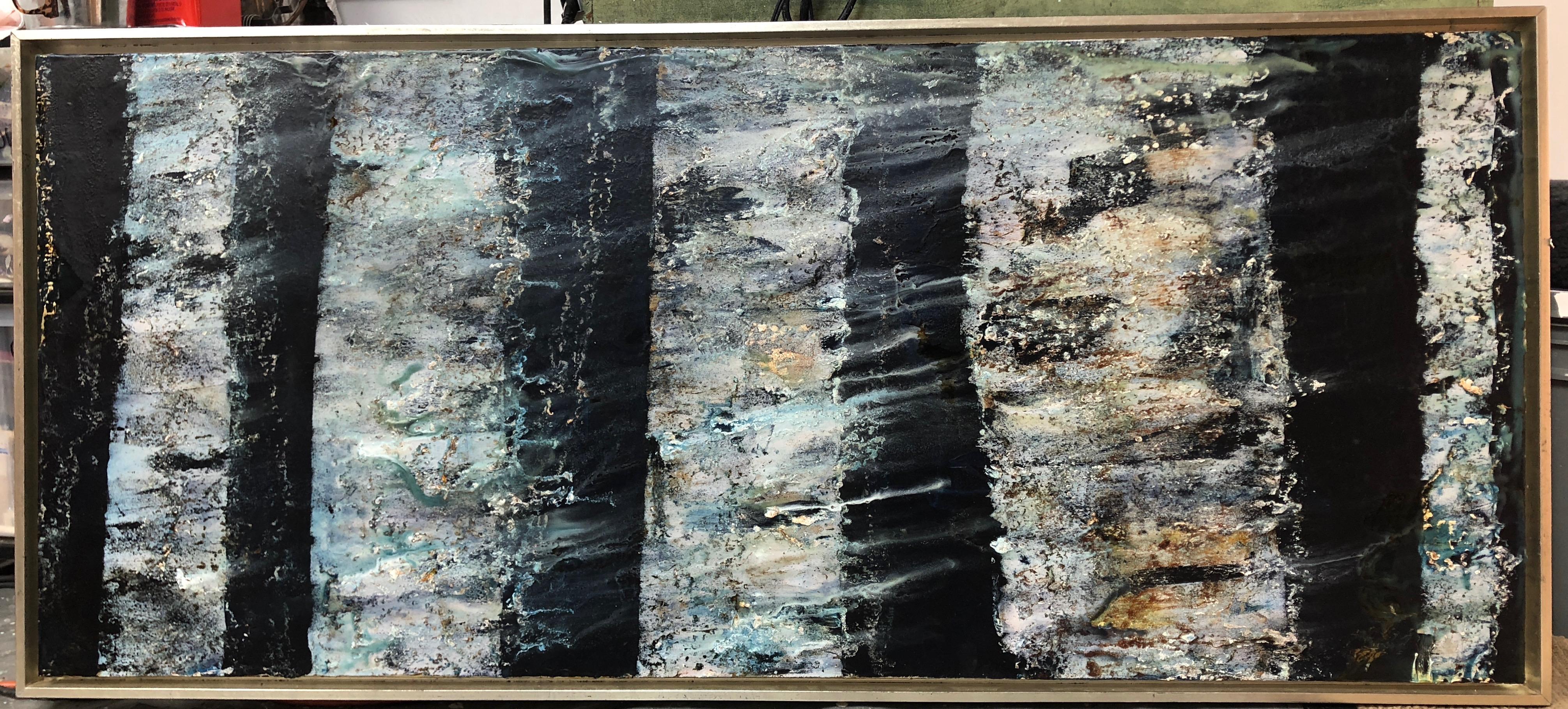 Series: Deep Woods

Encaustic oil and shellac

Size: 28" x 58"

Using unconventional hardware - a blow torch, iron and other heated tools - along with paper, encaustics, photography, resin and natural materials, Bonfils’ uncommon painting and