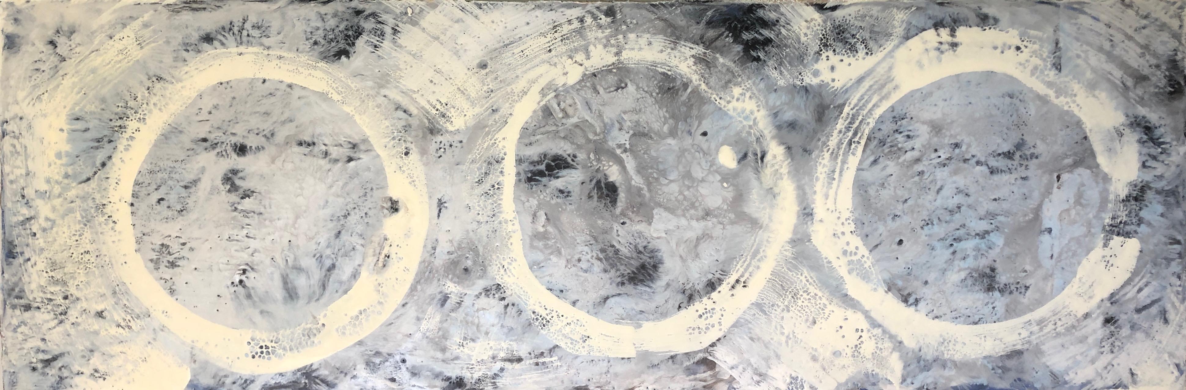 Series: Triple Moon

Oil and encaustic

Size: 12" x 36" x 2" 

Using unconventional hardware - a blow torch, iron and other heated tools - along with paper, encaustics, photography, resin and natural materials, Bonfils’ uncommon painting and