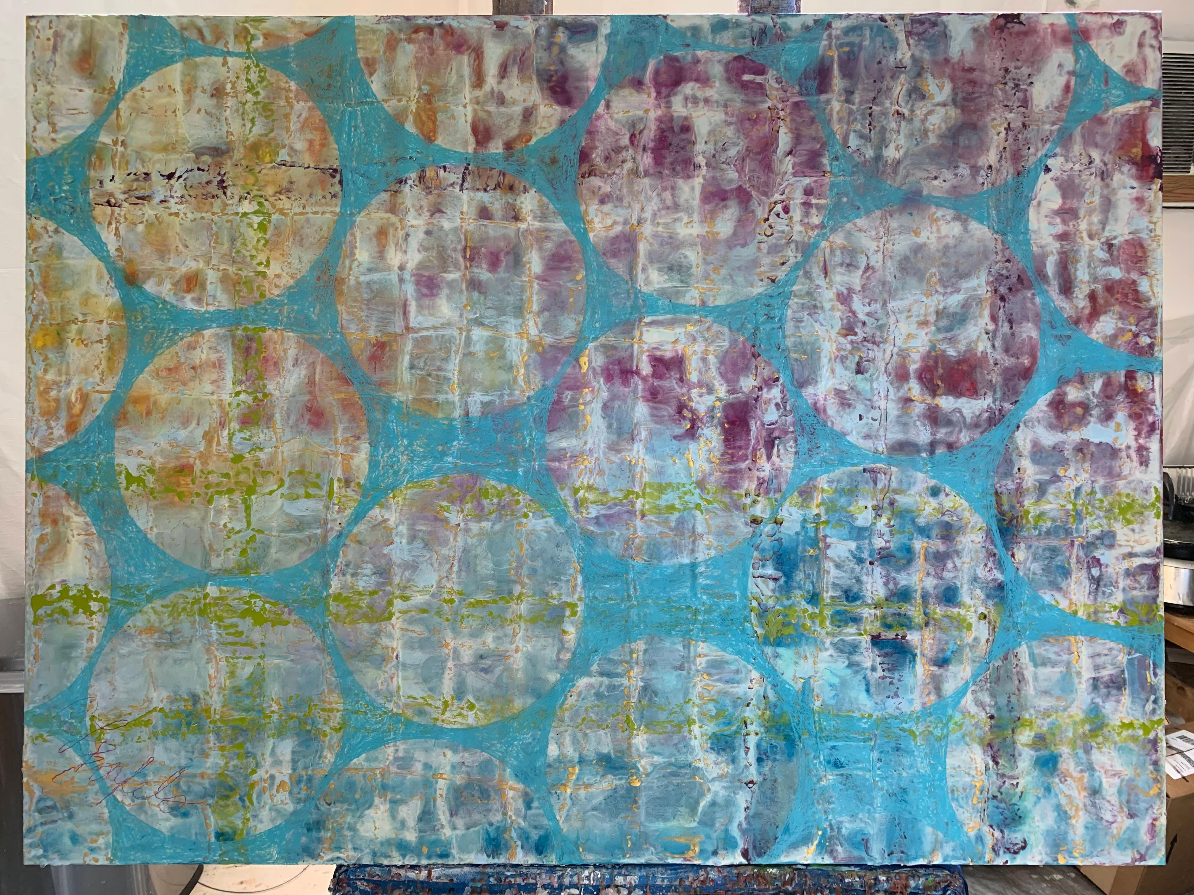 Andrea Bonfils - Lunas Turquesas, Pintura en venta 1