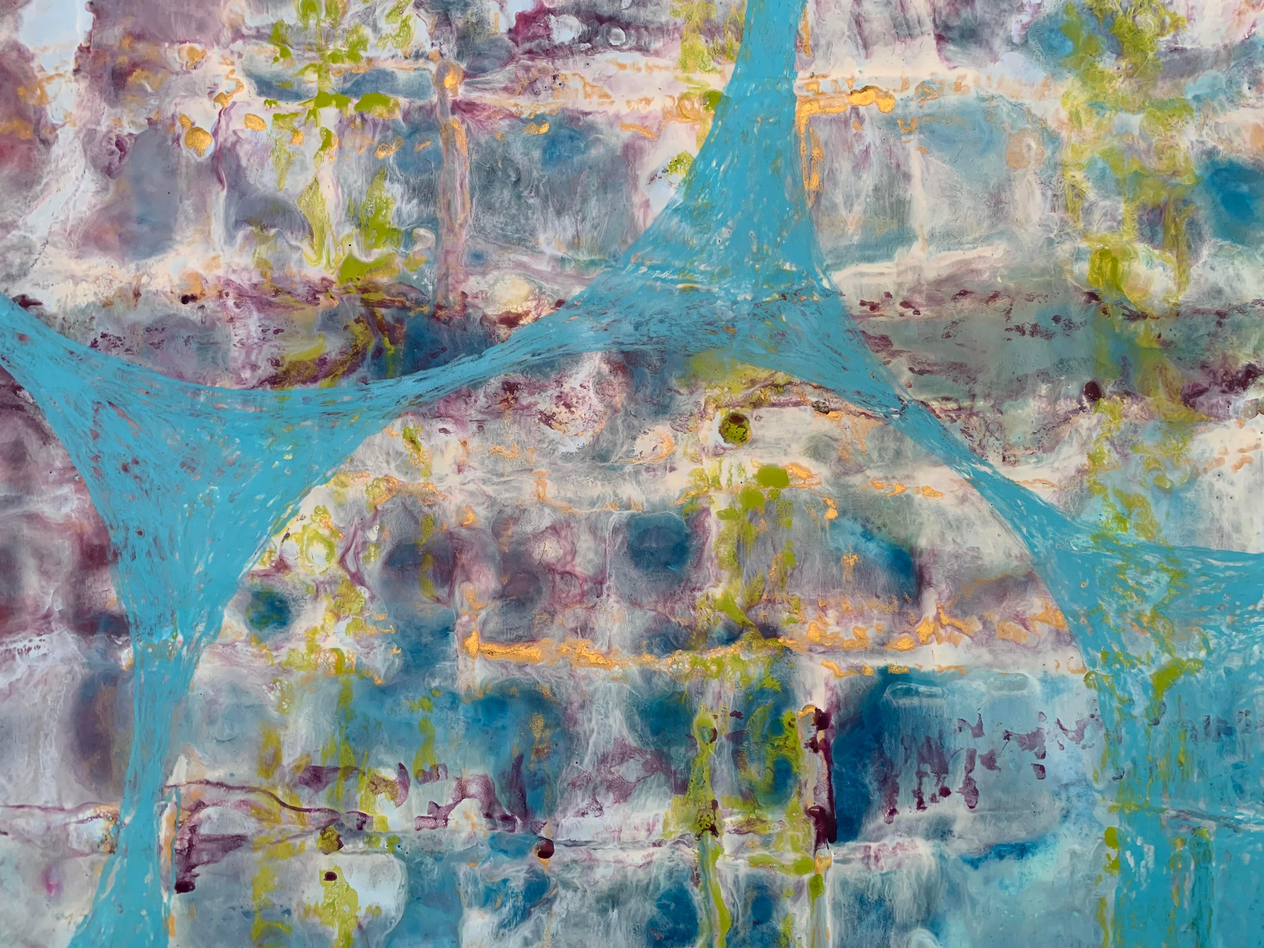 Andrea Bonfils - Turquoise Moons, Painting For Sale 4