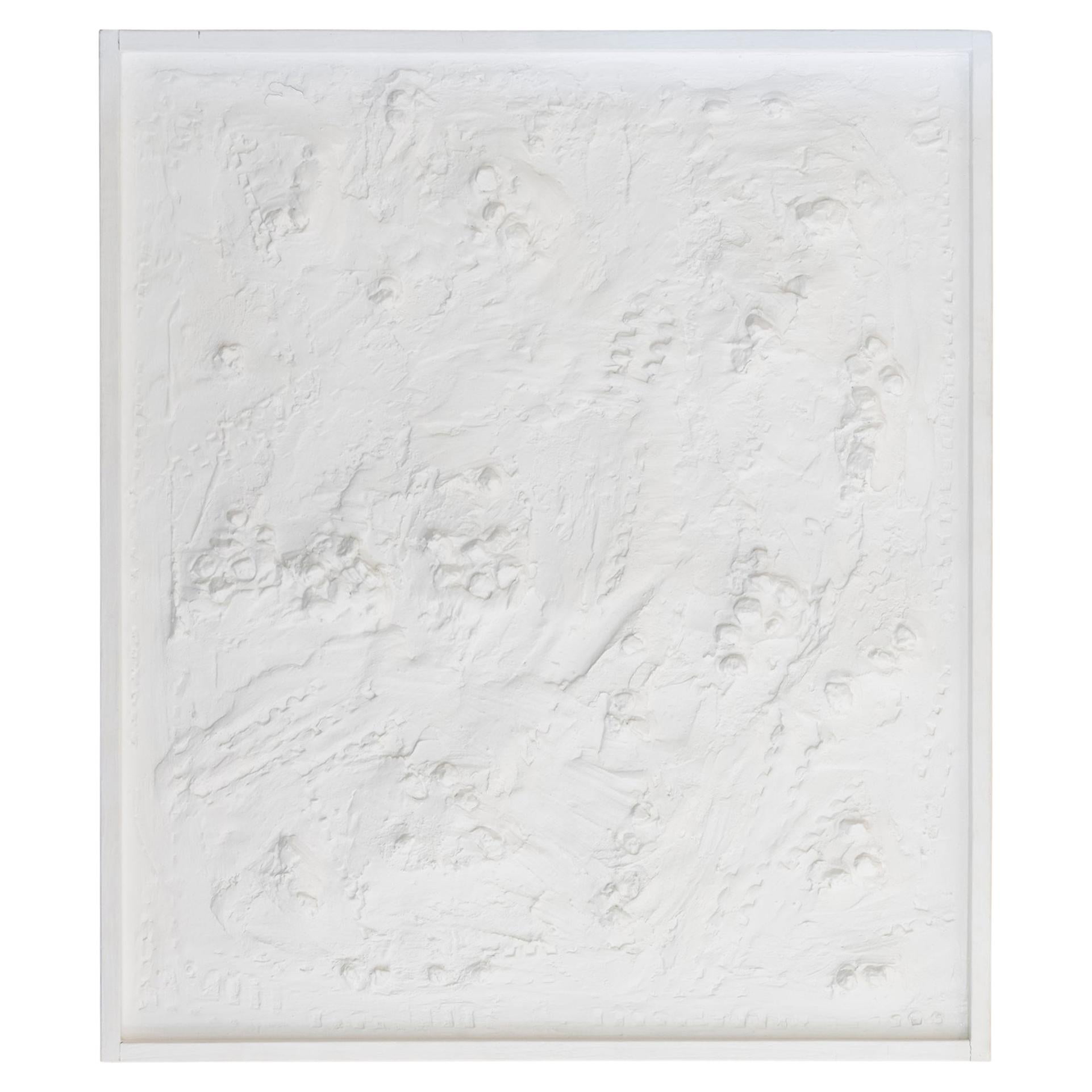 Andrea Brandi "Untitled" White Plaster/Stones/Acrylics Abstract Painting, 2016 For Sale