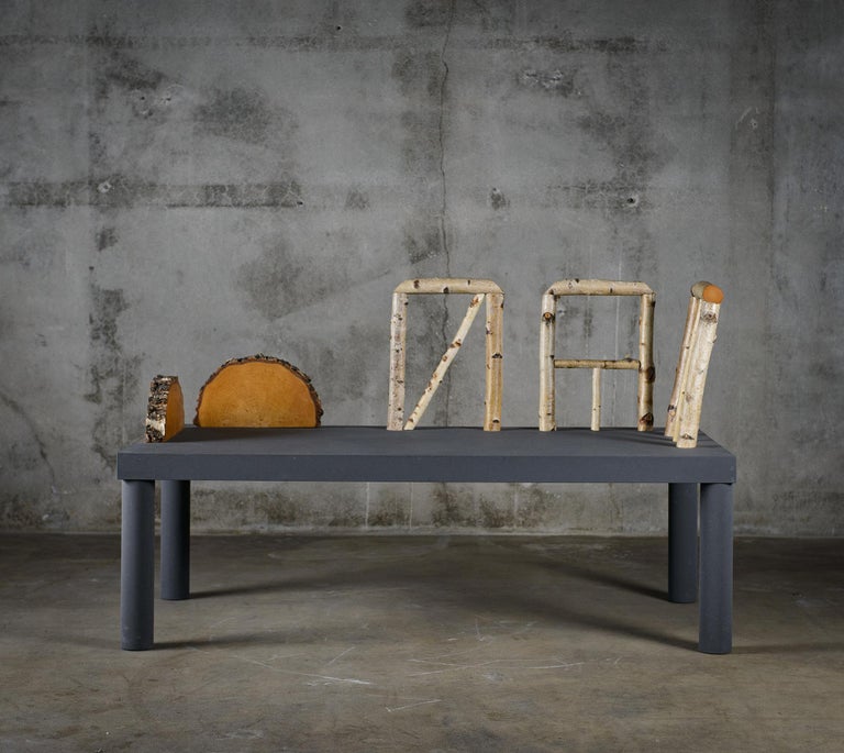 'Animali Domestici' bench by Andrea Branzi, made in Zabro, Milan, Italy, 1985; Bench is #3 from edition of 9; signed and numbered on right edge.