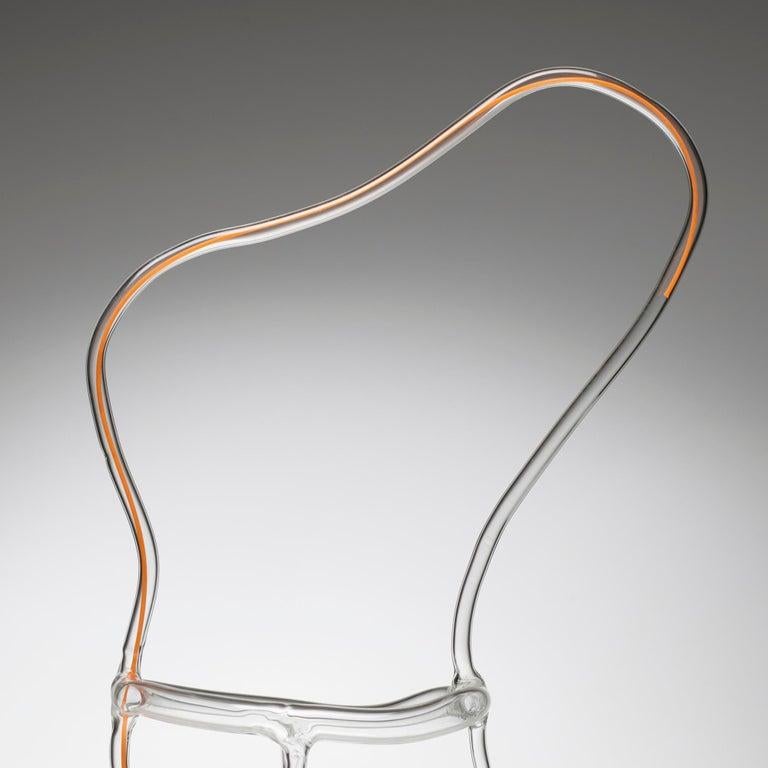 Organic Modern Andrea Branzi Orange Canaries Basket #7, Fused Glass Sculpture, 2008 For Sale