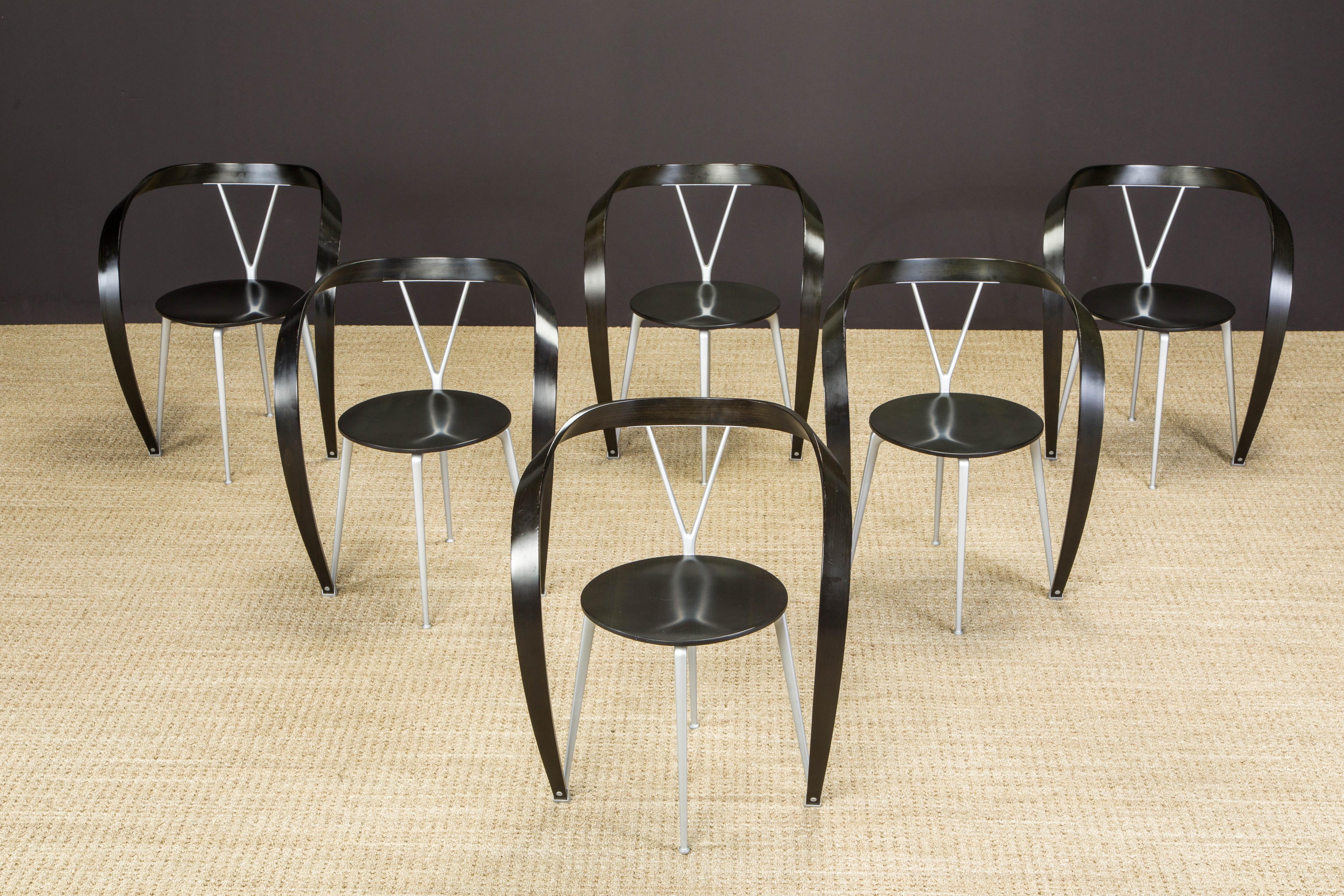Italian Andrea Branzi 'Revers' Post-Modern Chairs for Cassina, 1993, Set of Six, Signed