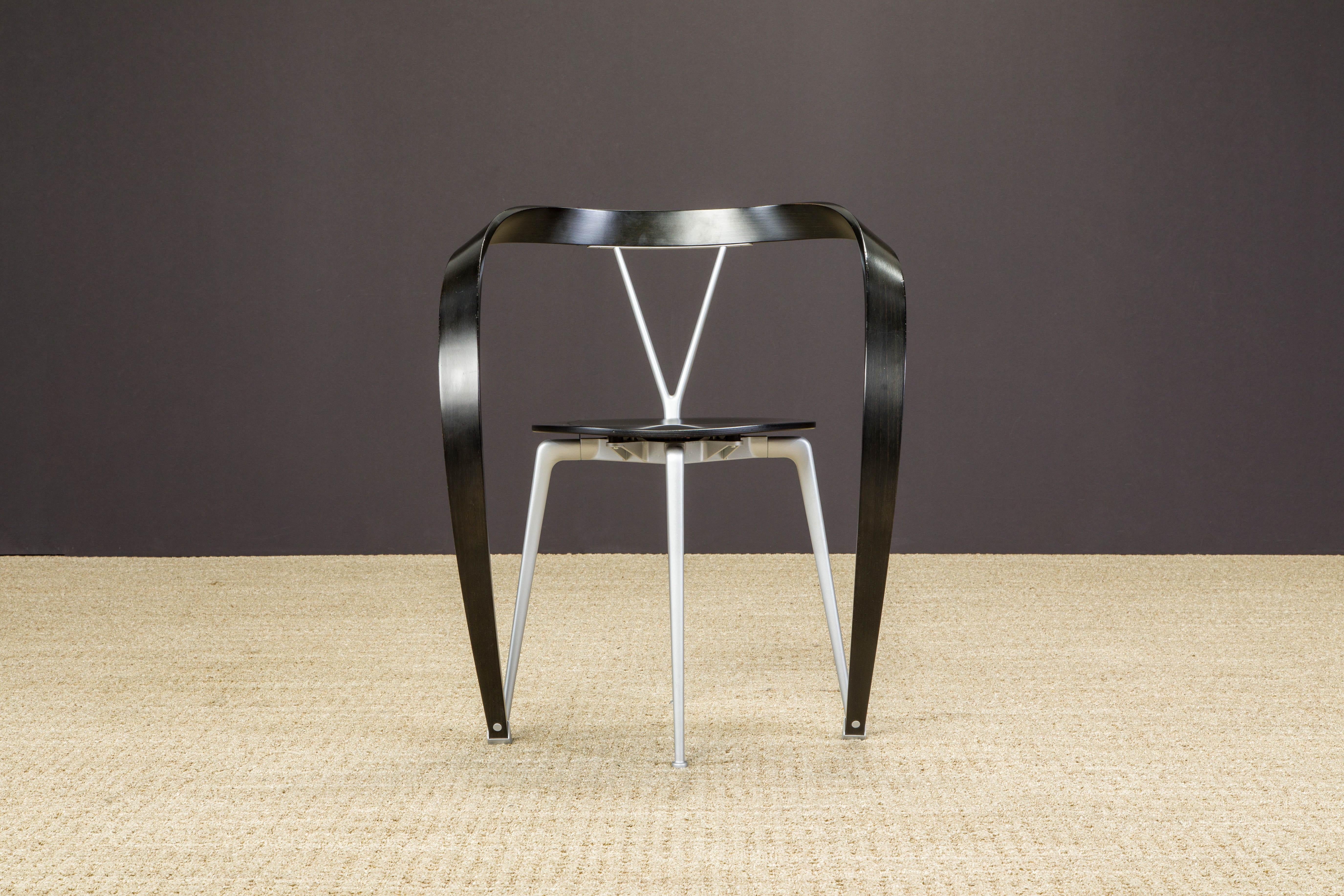 Metal Andrea Branzi 'Revers' Post-Modern Chairs for Cassina, 1993, Set of Six, Signed For Sale