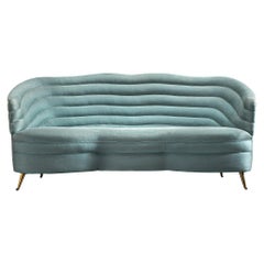 Andrea Busiri Sofa in Turquoise Blue Upholstery