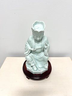 ANDREA BY SADEK Blue Porcelain Buddha Figurine on Stand