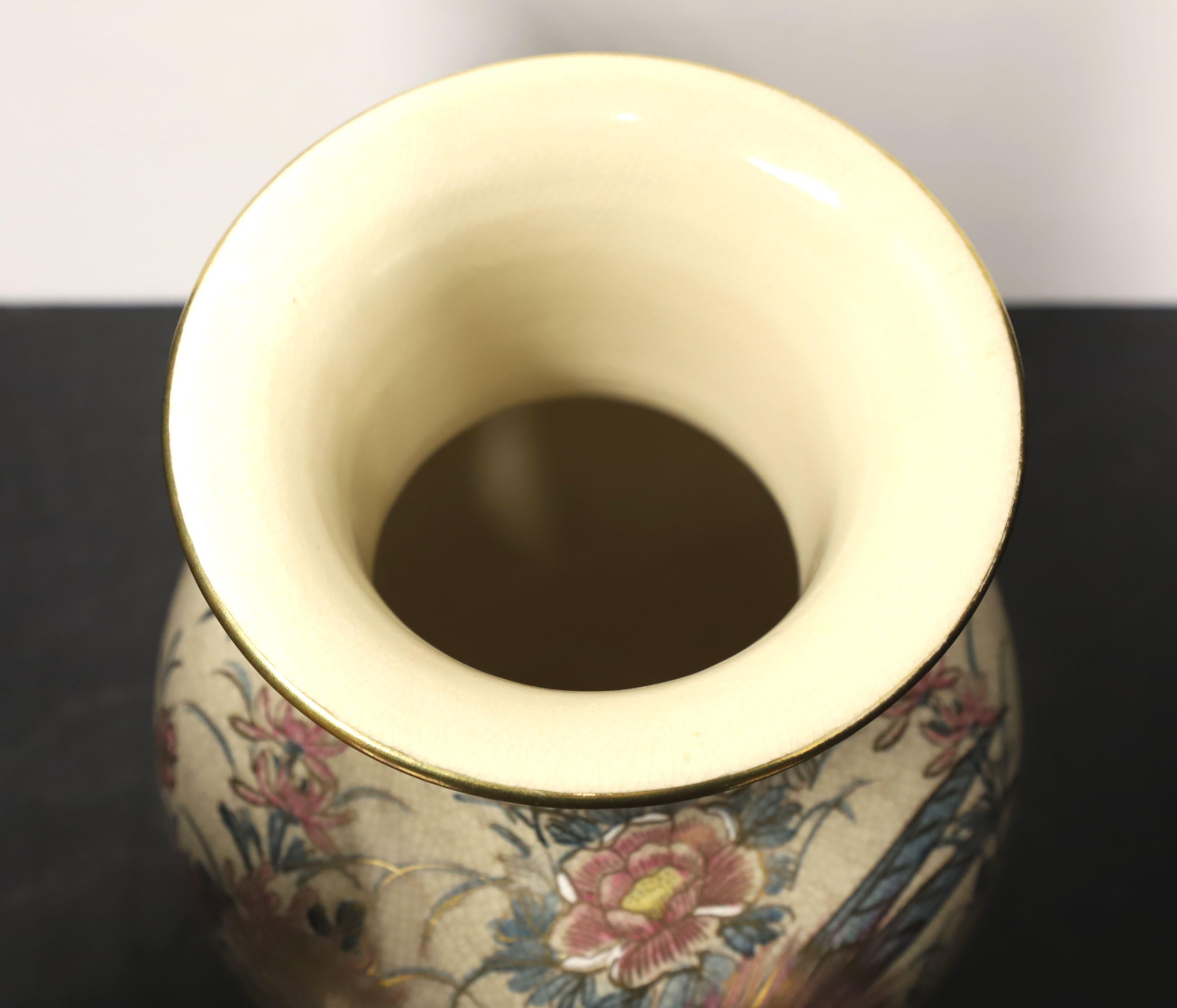 Japanese ANDREA BY SADEK Hand Painted Chinoiserie Ceramic Vase