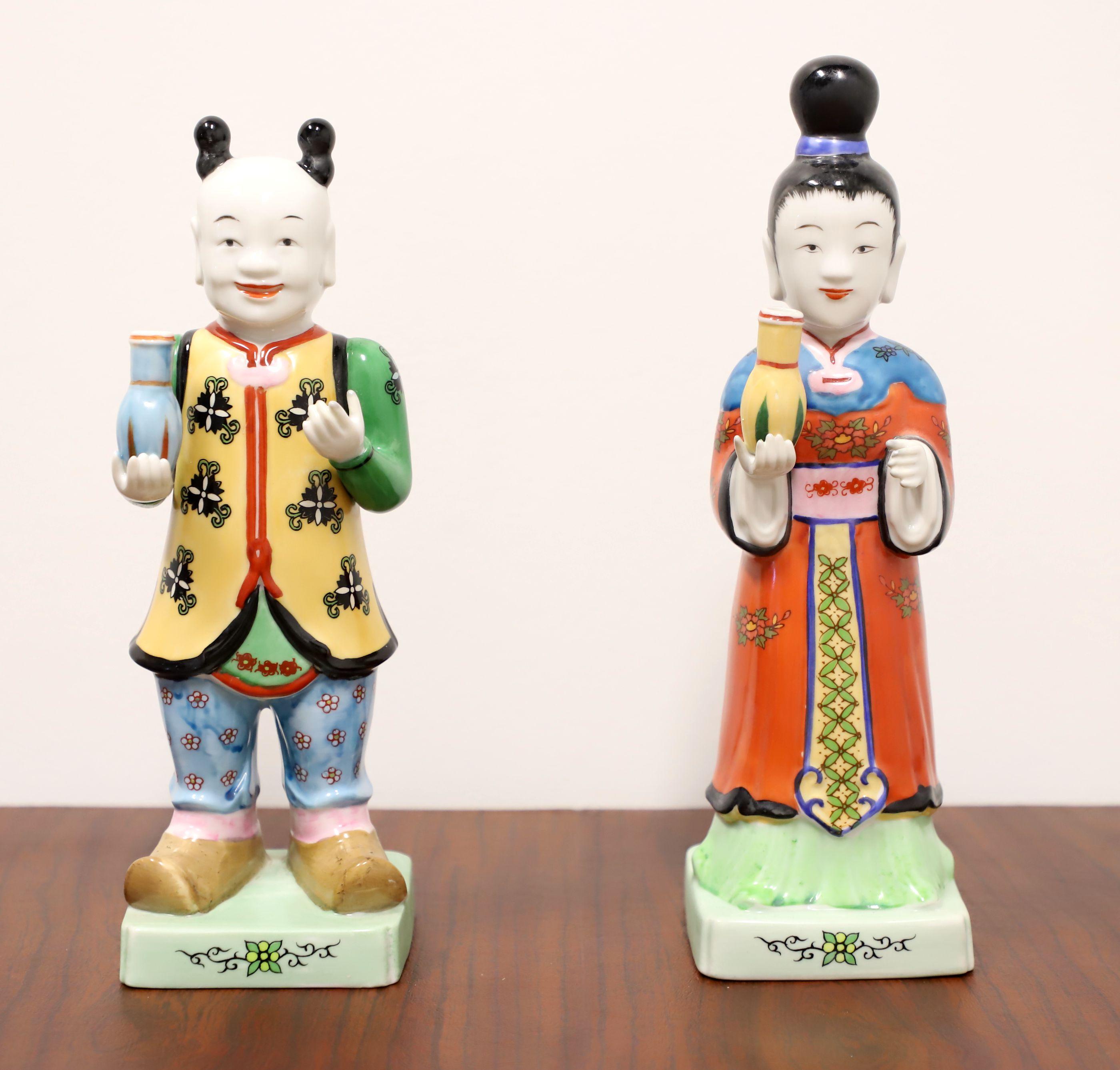ANDREA by SADEK Porcelain Chinese Figurines - Male & Female - Pair For Sale 4