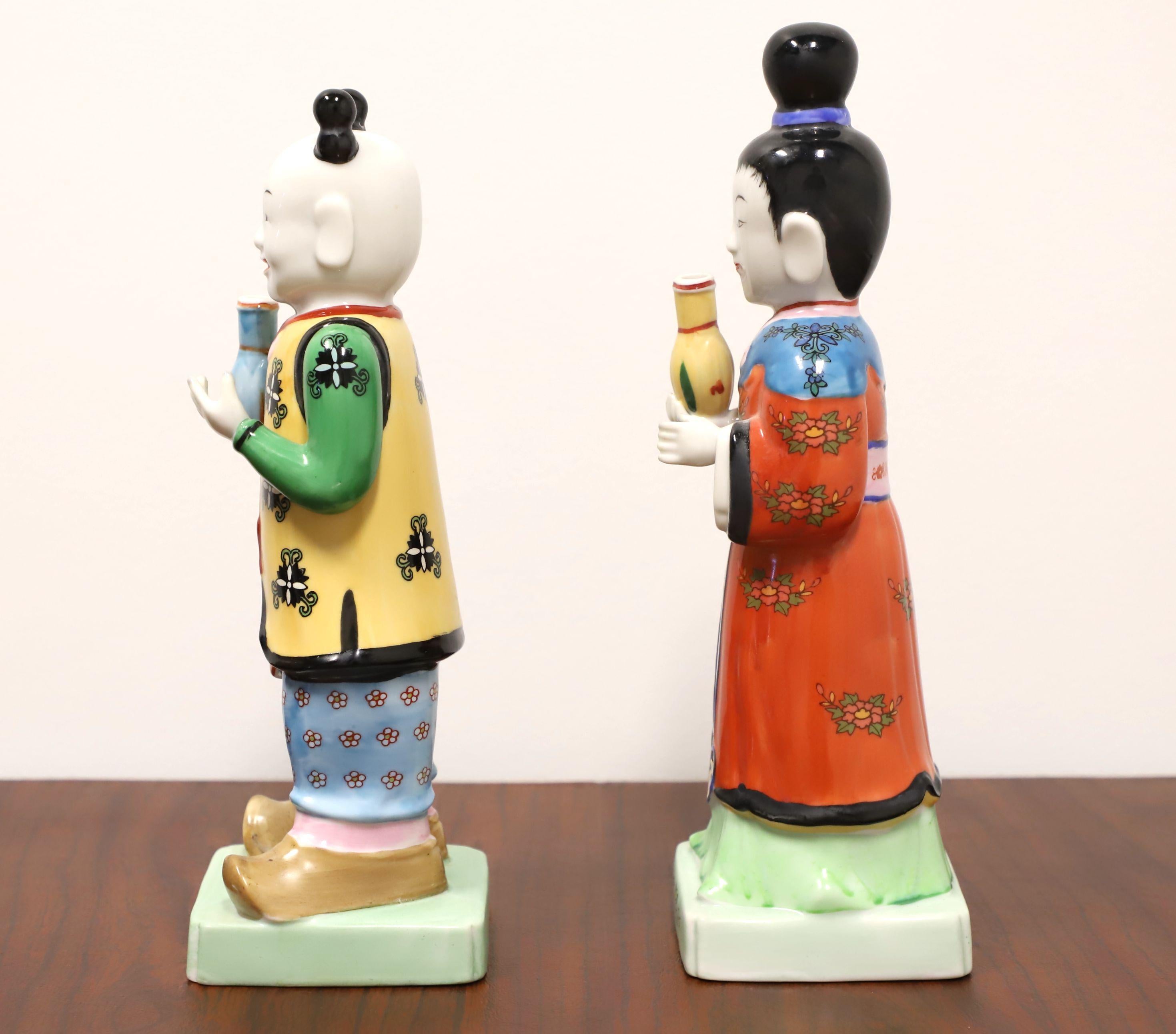 Japanese ANDREA by SADEK Porcelain Chinese Figurines - Male & Female - Pair For Sale