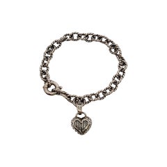 Andrea Candela CJI Amante Collection Sterling Silver 14K Gold Diamond Heart Char