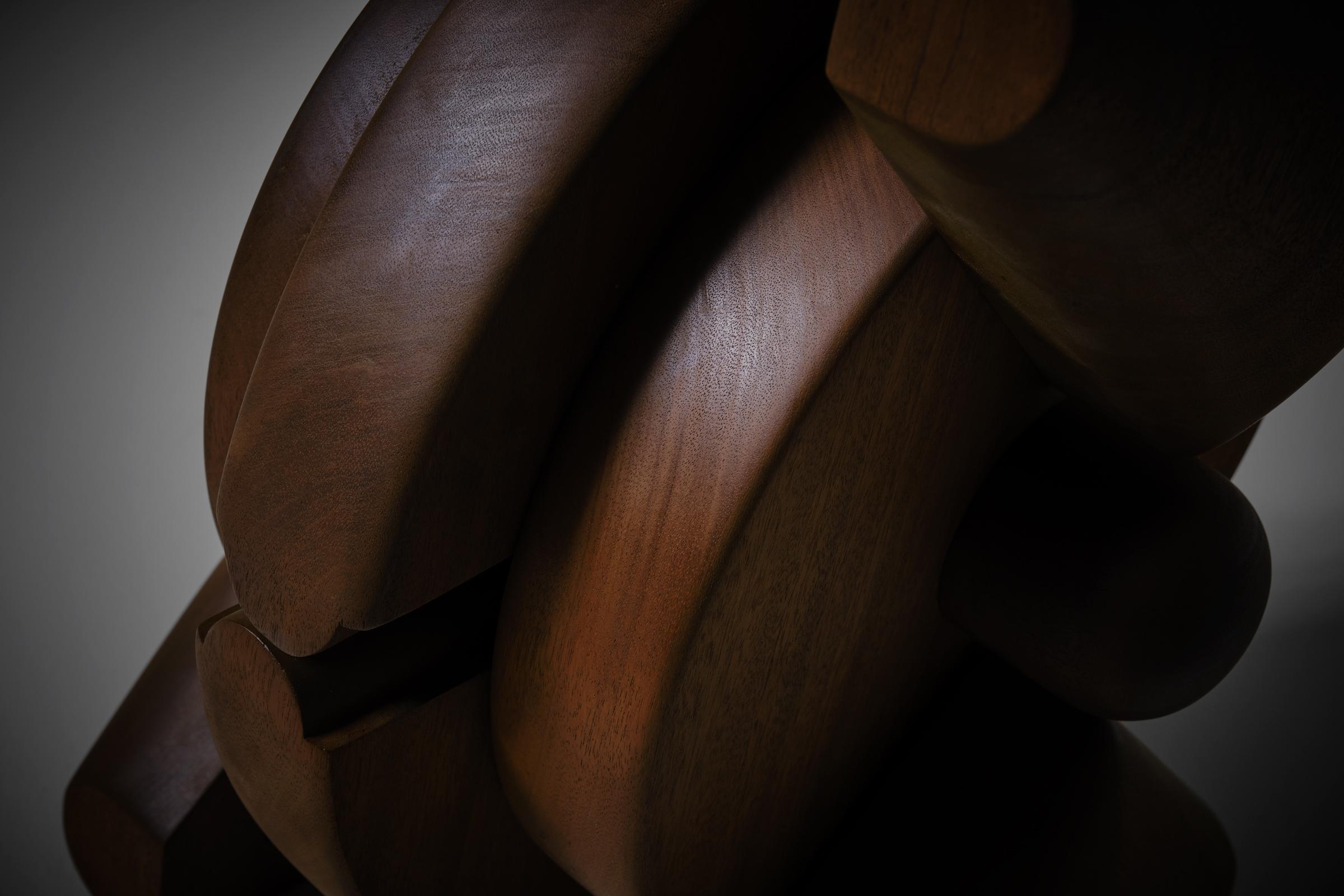 Italian Andrea Cascella Sculptural Wooden Side Table For Sale