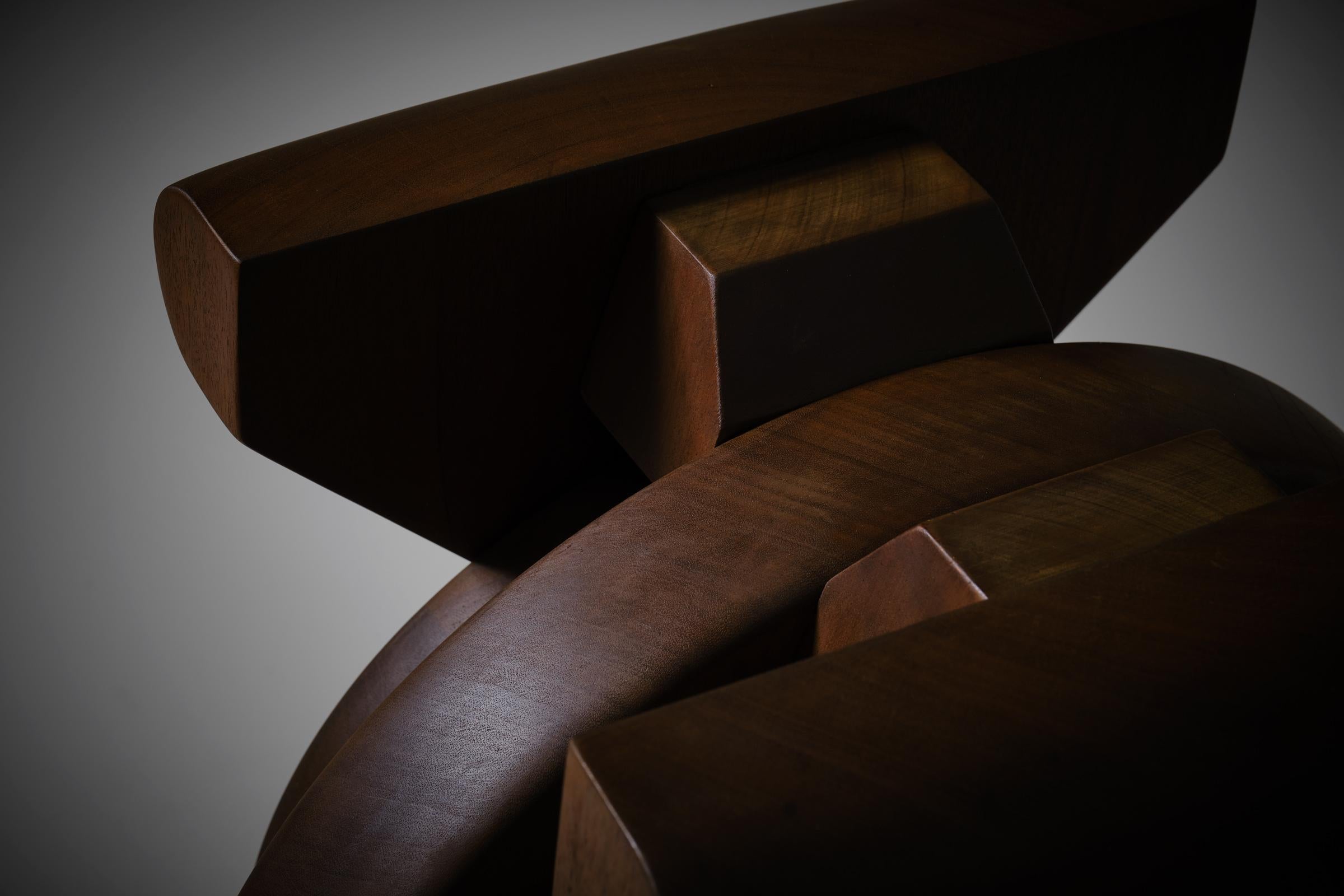Table d'appoint sculpturale en bois Andrea Cascella en vente 1