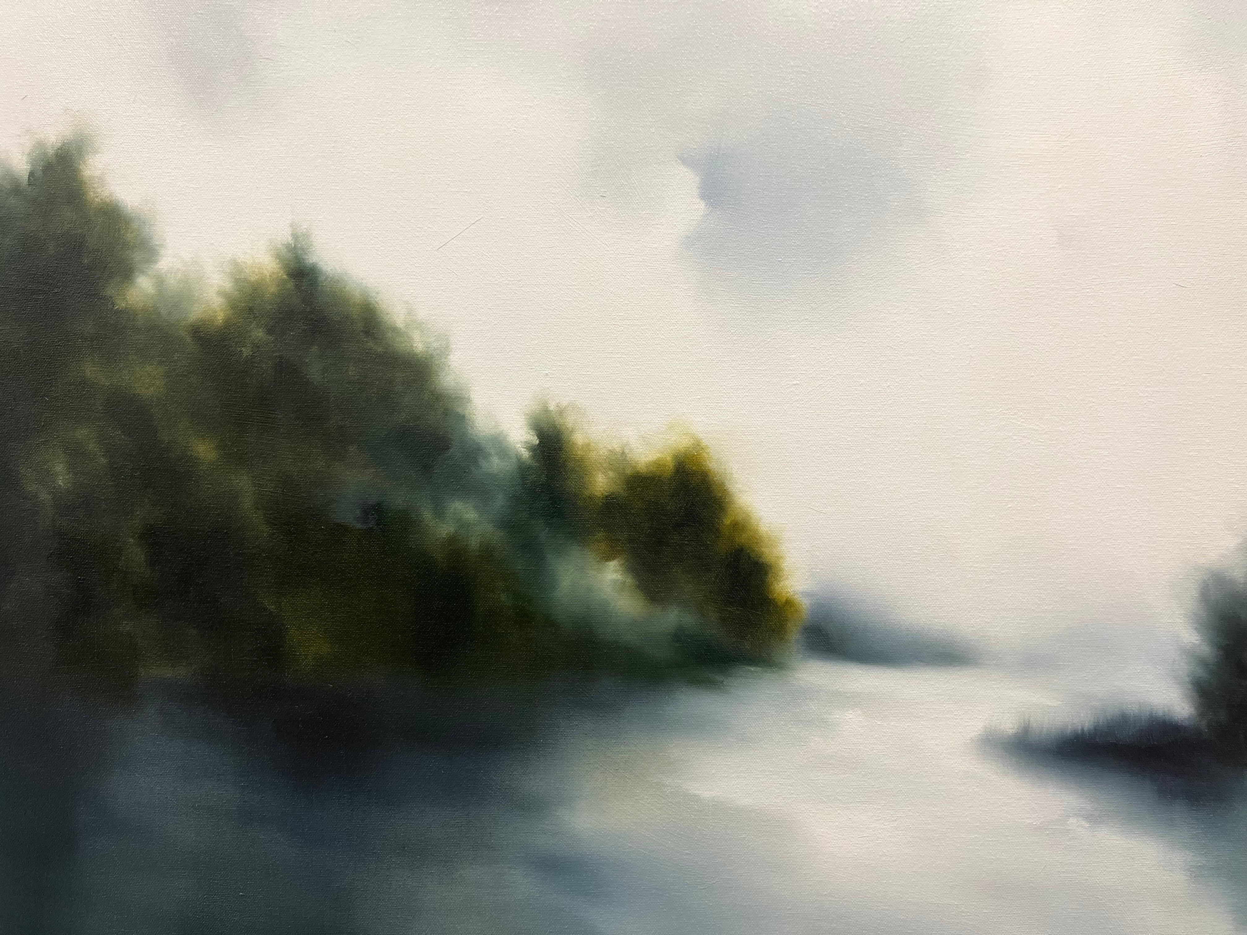 Heaven and Eart by Andrea Costa, Square Impressionist Landscape Oil Painting 1