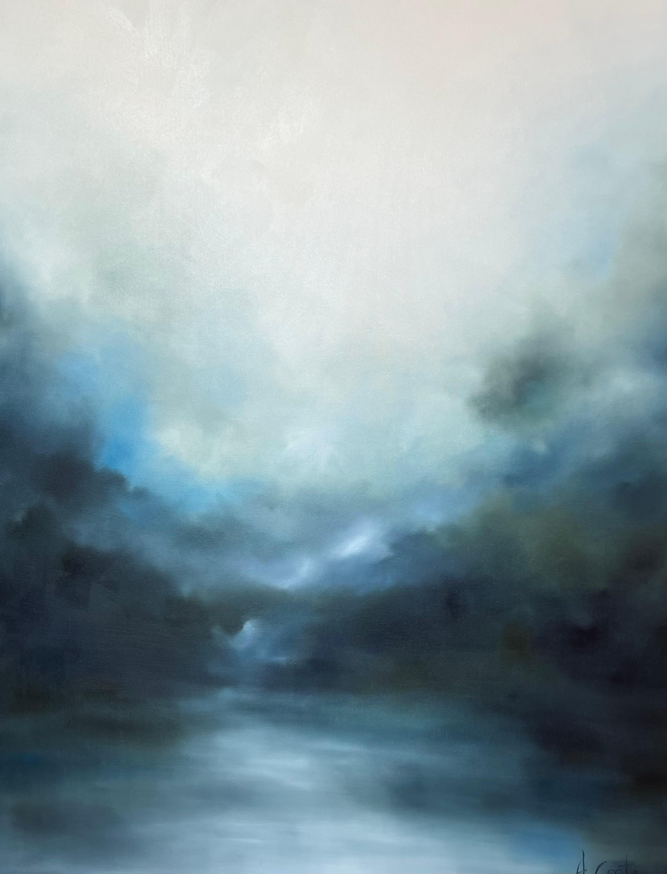 Andrea Costa Mountain Lake by Andrea Costa, Large Impressionist