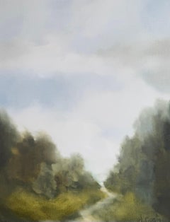 Passeggiata di Andrea Costa, Paesaggio dipinto ad olio Verticale