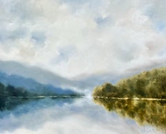 Mattina magica di Andrea Costa, pittura ad olio orizzontale di paesaggio impressionista