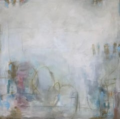 One Chance by Andrea Costa, Abstract Oil painting Square with Green, Blue