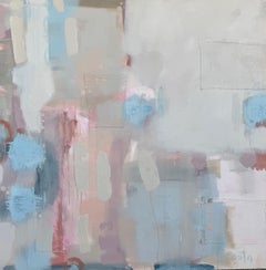 Outside the Lines di Andrea Costa, Quadro astratto a olio con rosa e blu