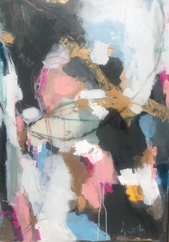 Roller Coaster Ride by Andrea Costa, Vertical Abstract Mixed Media Painting