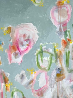 Young & In Love di Andrea Costa, grande quadro ad olio verticale astratto