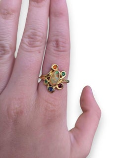 Andrea  Custom 18k Yellow Gold Ring by Jeweler Barb Evans, Unique Gemstone Ring