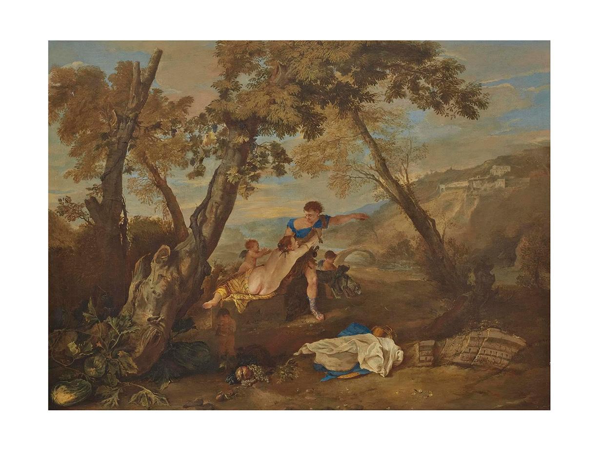 17th Century by Andrea De Lione Venus and Adonis Oil on canvas For Sale 1