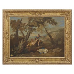 17th Century by Andrea De Lione Venus and Adonis Oil on canvas