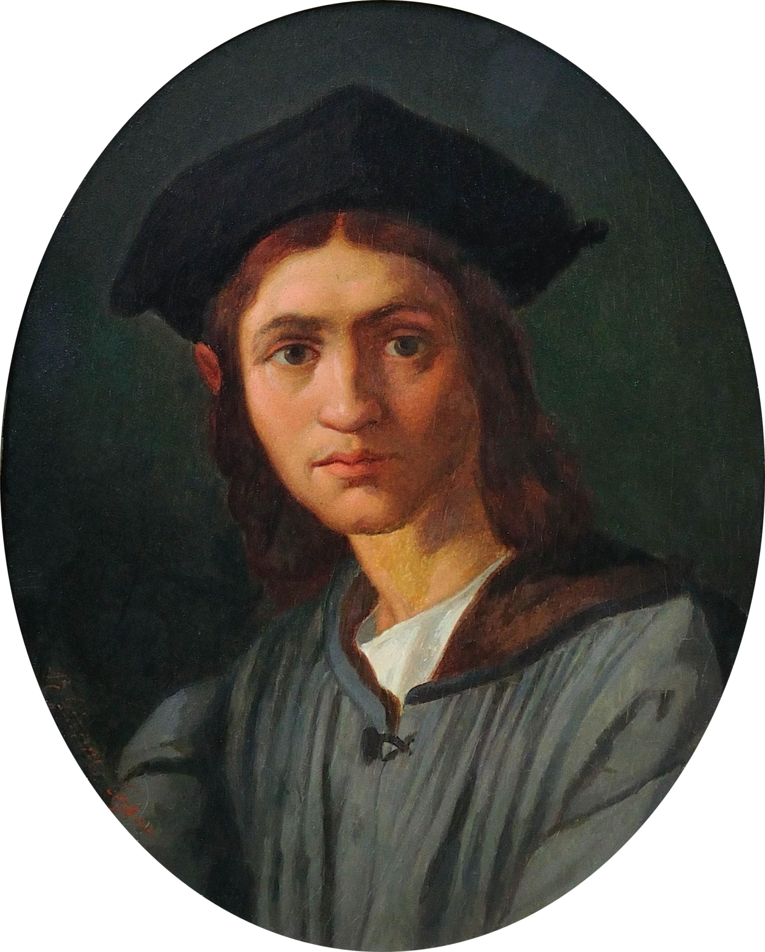 after Andrea del Sarto circa 1863. Portrait of Baccio Bandinelli. Uffizi Gallery - Painting by Andrea Del Sarto 