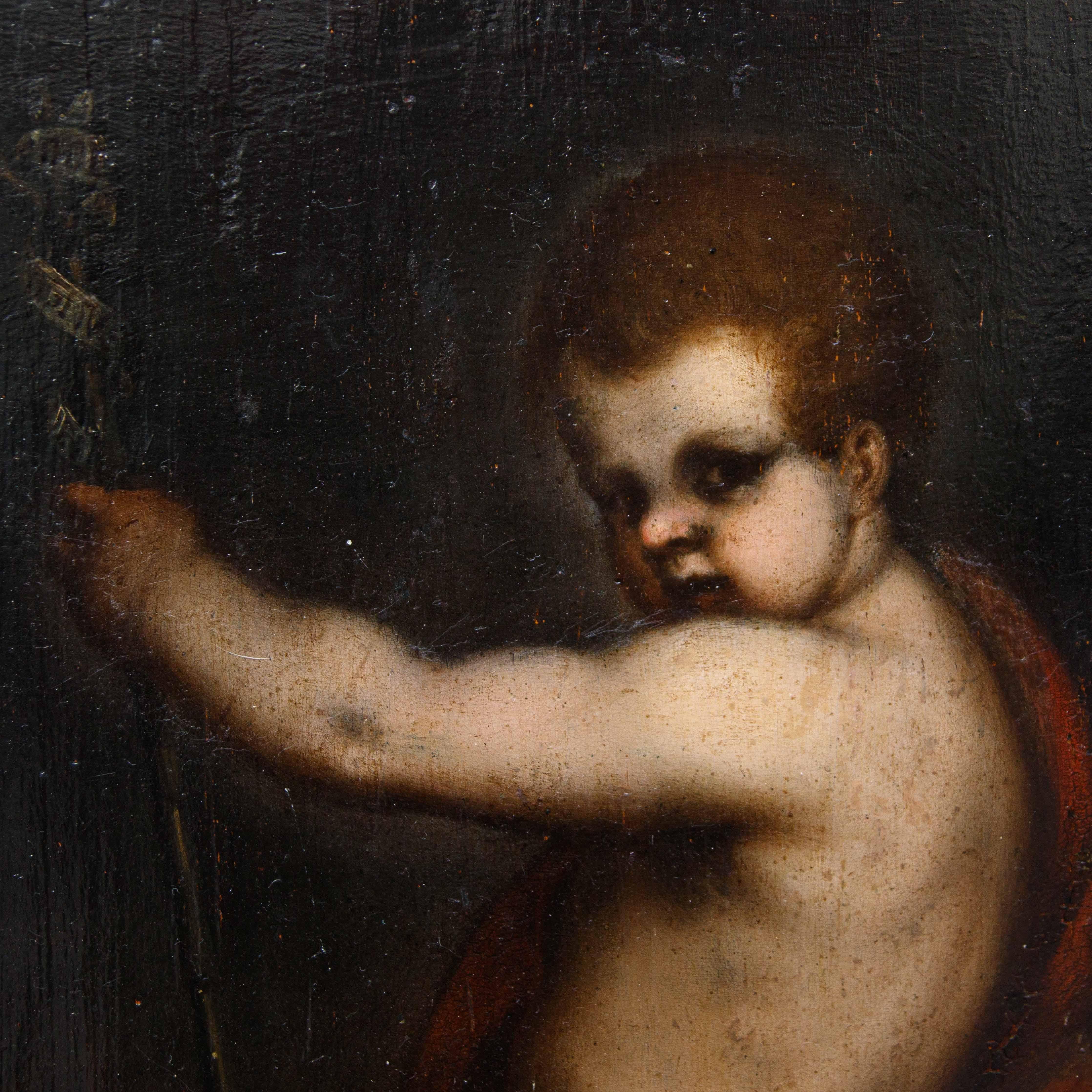 Scuola di Andrea del Sarto (Firenze, 1486 – Firenze, 1530), San Giovannino - Painting di Andrea Del Sarto 