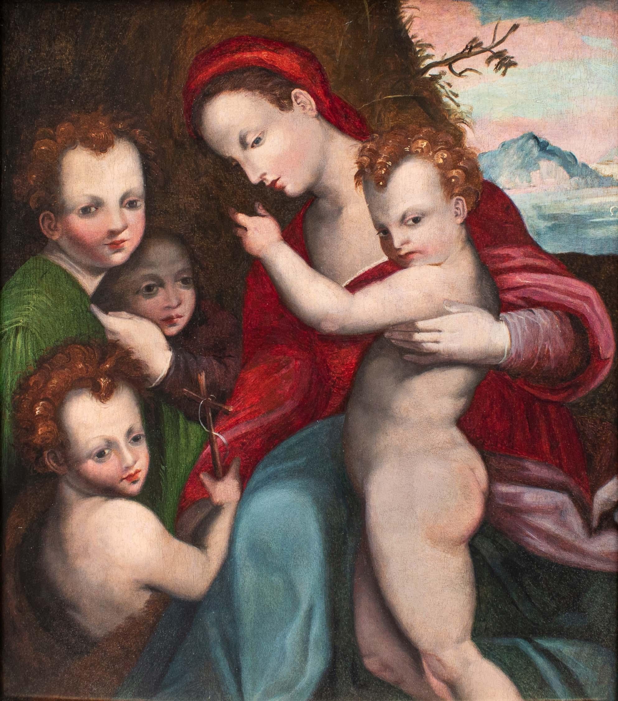 Ein Nachfolger von Andrea del Sarto, Madonna mit Kind – Painting von Andrea Del Sarto 