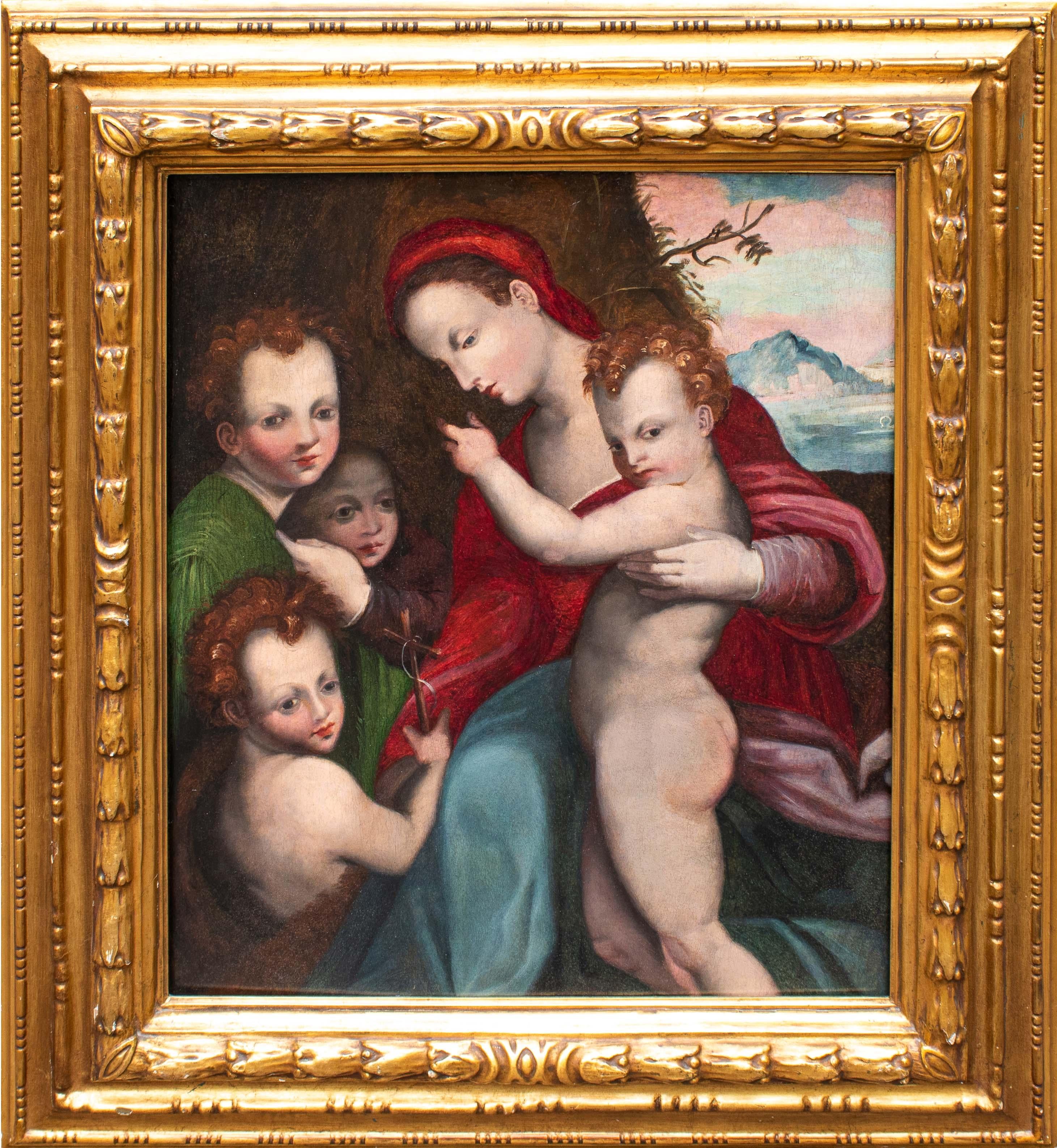 Andrea Del Sarto  Figurative Painting – Ein Nachfolger von Andrea del Sarto, Madonna mit Kind