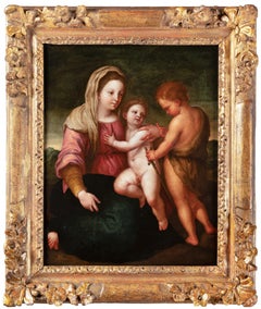 Virgin with Child & St John, oil on marble, late 16th century Florentine school