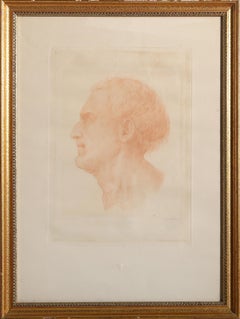 Profil d'homme, lithographie des maîtres anciens d'après Andrea Del Sarto