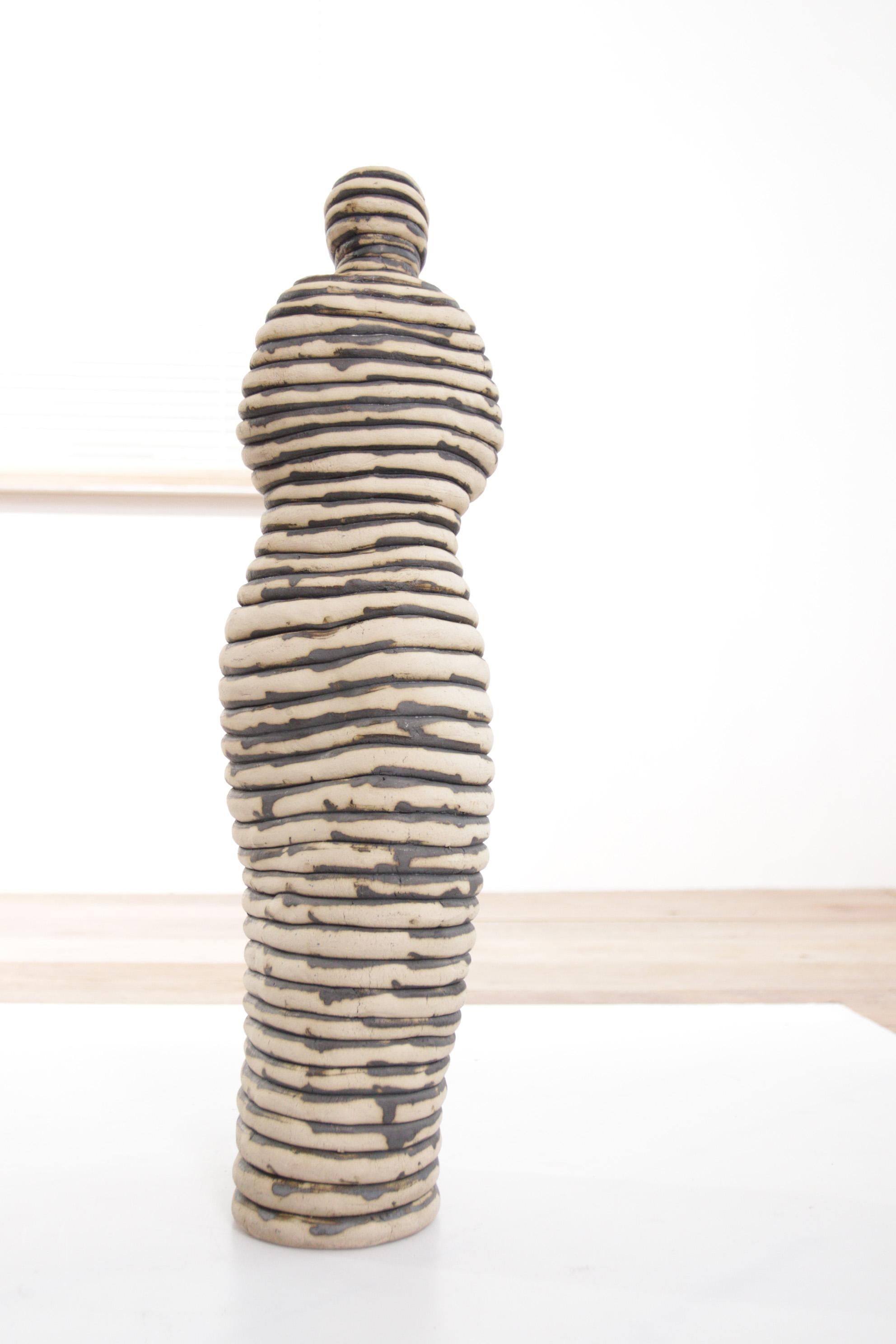 Andrea Dogterom Ceramic Sculpture Women in Stripes 1