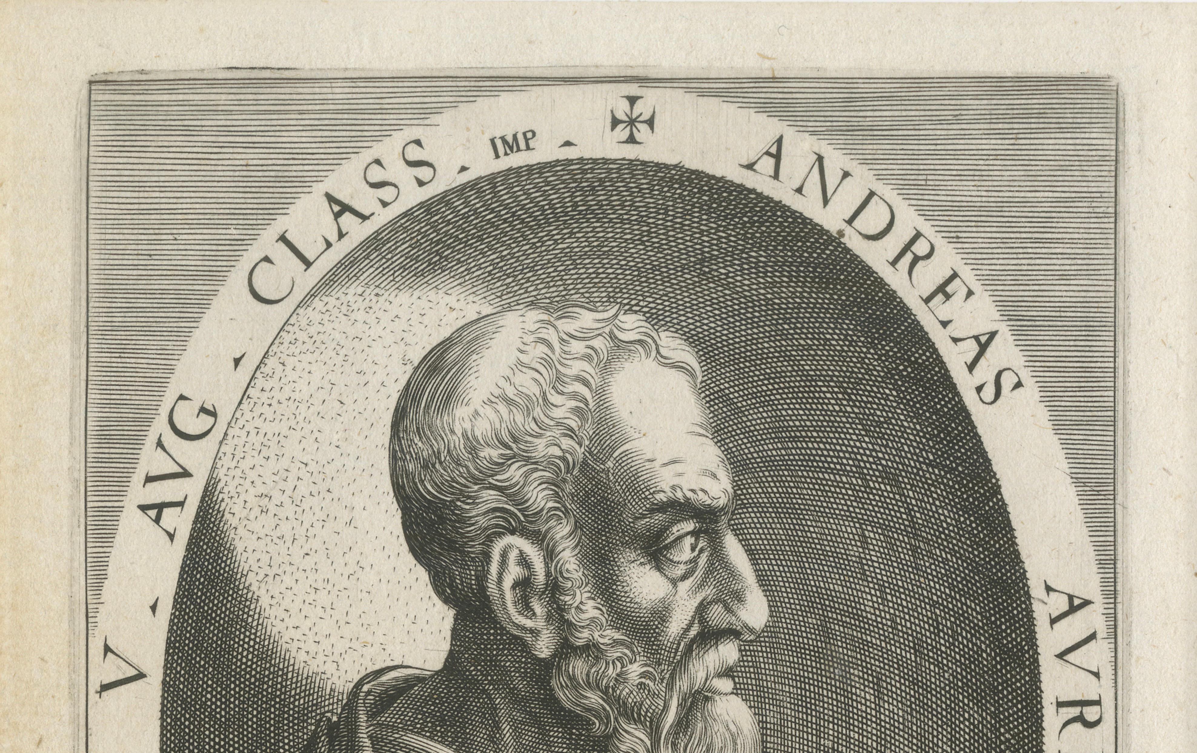 Andrea Doria Portrait, Atrium Heroicum Engraving, Augsburg, c.1602