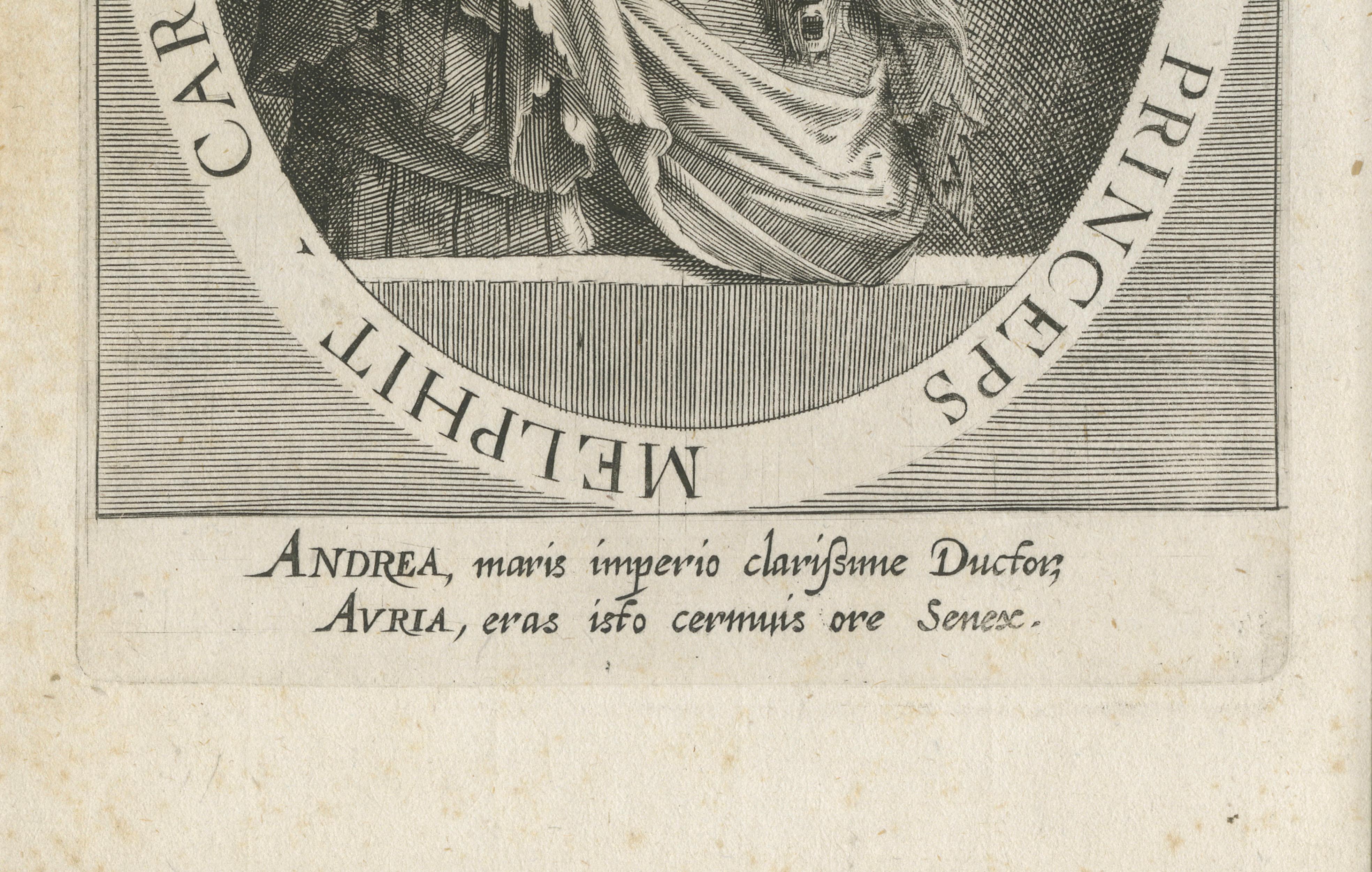 Andrea Doria Portrait, Atrium Heroicum Engraving, Augsburg, c.1602