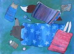 Sleeping Bag Party, Original Painting