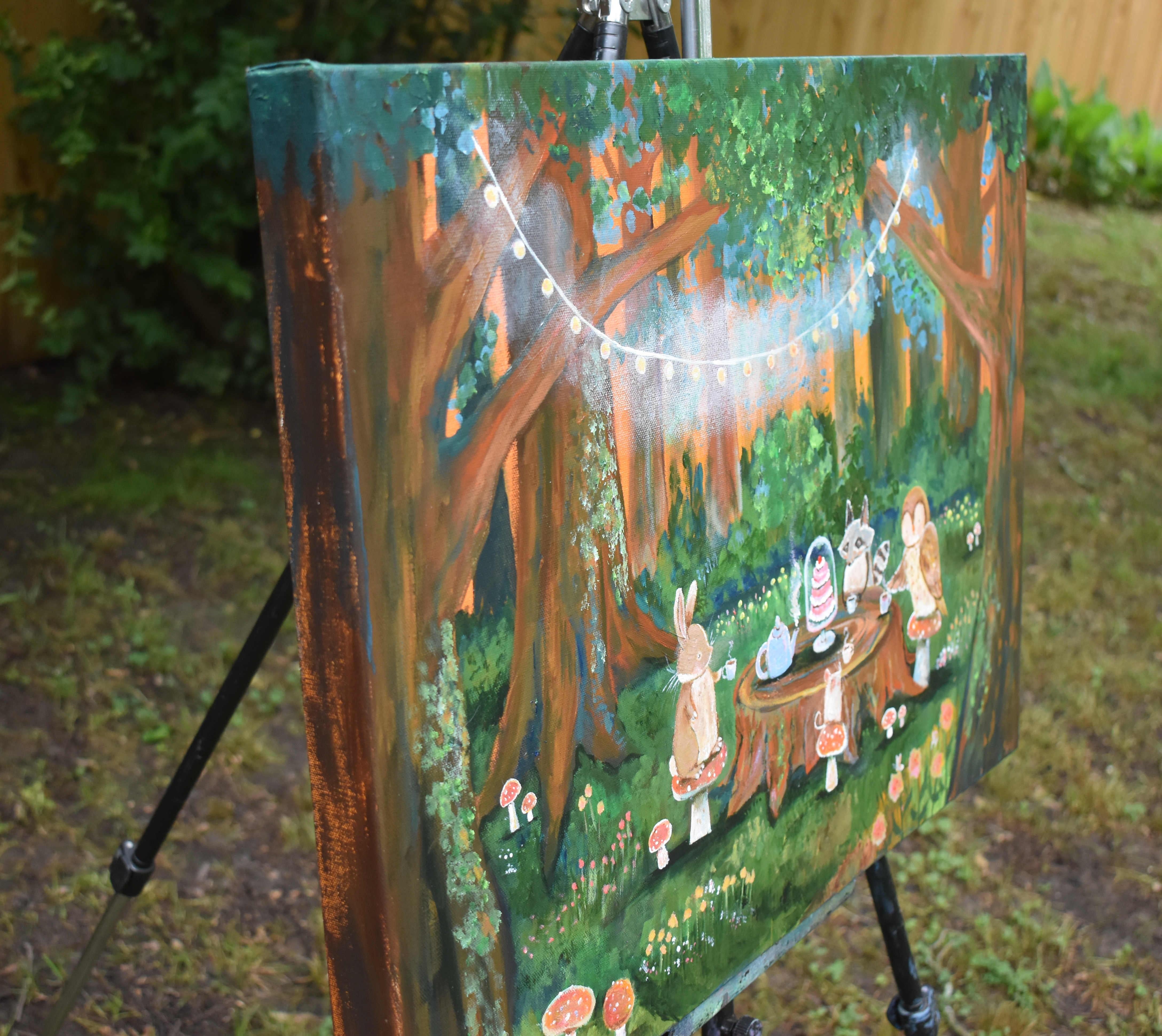 Tee bei Sonnenuntergang, Originalgemälde (Art brut), Art, von Andrea Doss